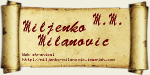 Miljenko Milanović vizit kartica